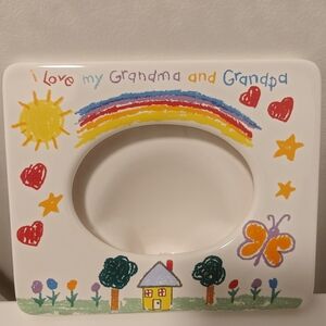 I Love My Grandma And Grandpa Ceramic Frame Russ Vintage 5" X 6"